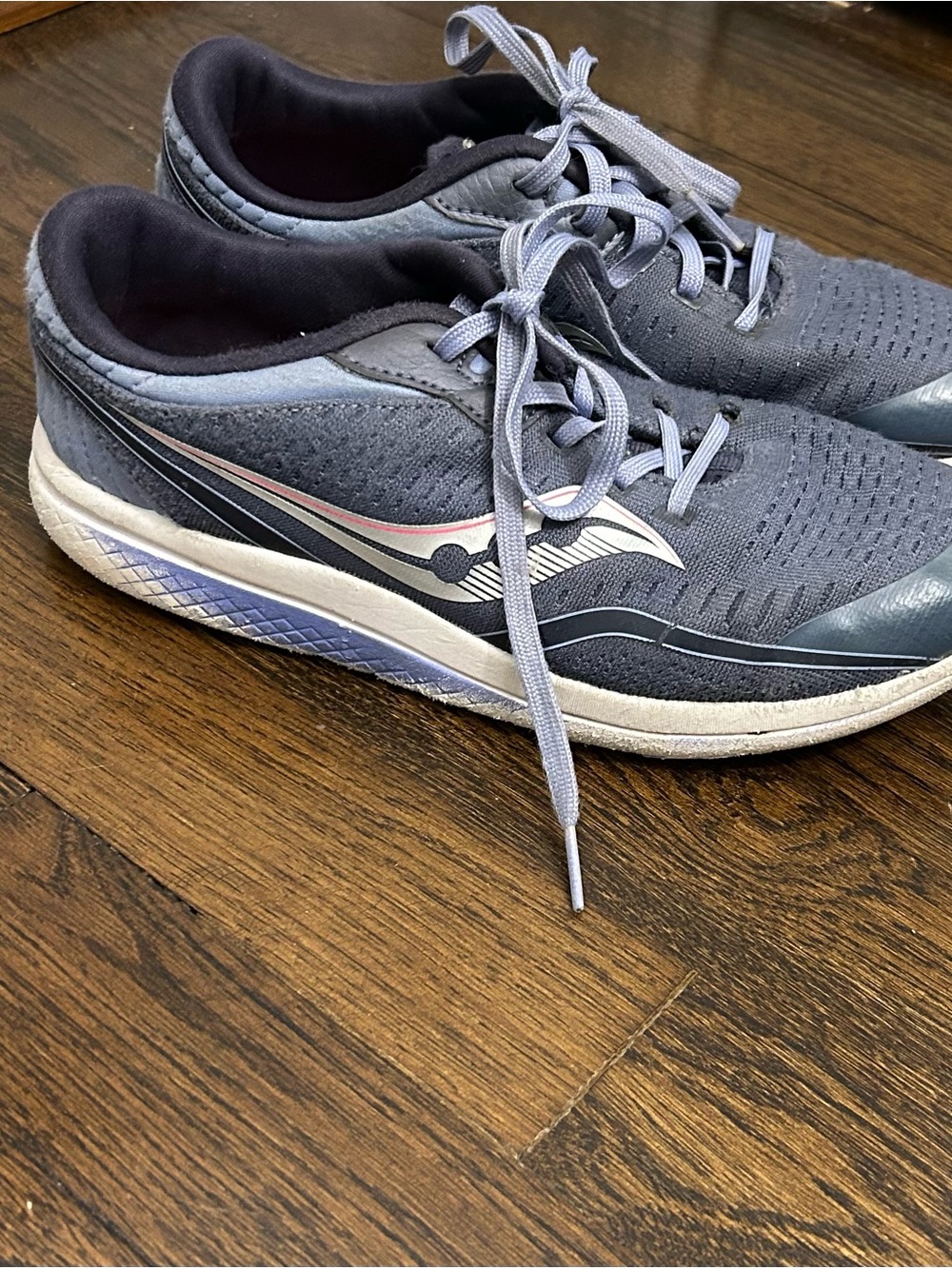 Saucony Girls Blue-Gray Lace-Up Sneakers size 4